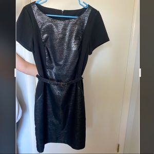 Faux leather black dress
